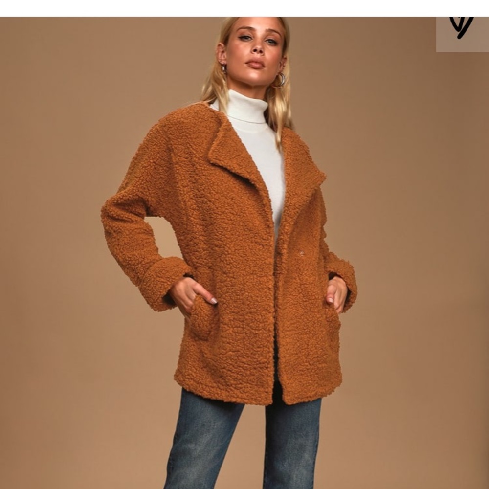 Get Down to Coziness Rust Brown Teddy Jacket